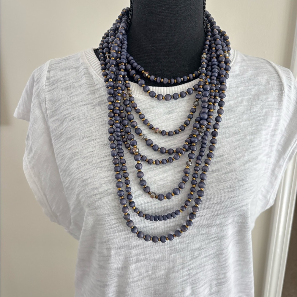 Tommy Bahama Gorgeous Layered Blue and Gold Necklace